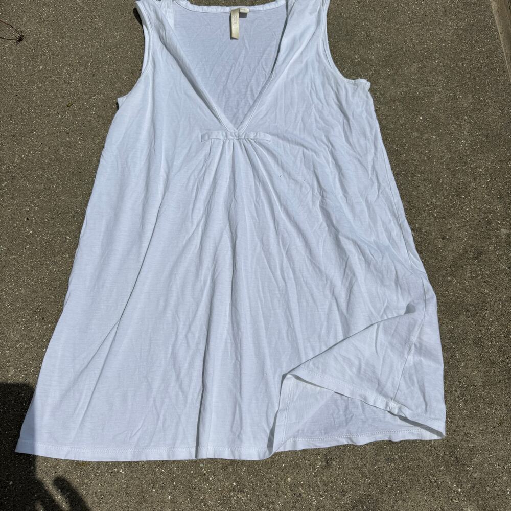 J. Jill White Pima Cotton V-neck Tank Top Sm